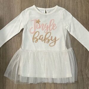 NEW! Mud Pie Jingle Baby Dress with Tutu Skirt-size 9-12 months